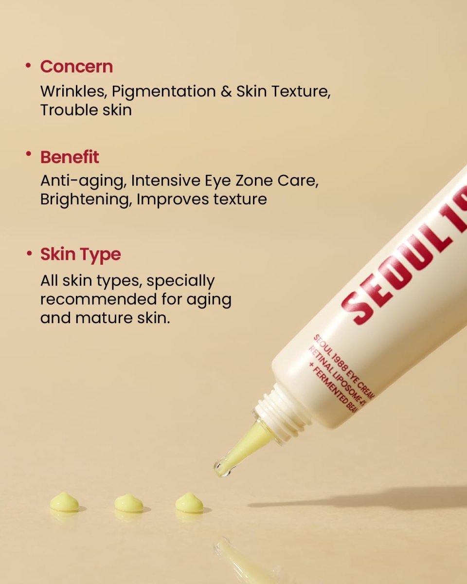 KSECRET Seoul 1988 Eye Cream: Retinal Liposome 4% + Fermented Bean Health & Beauty