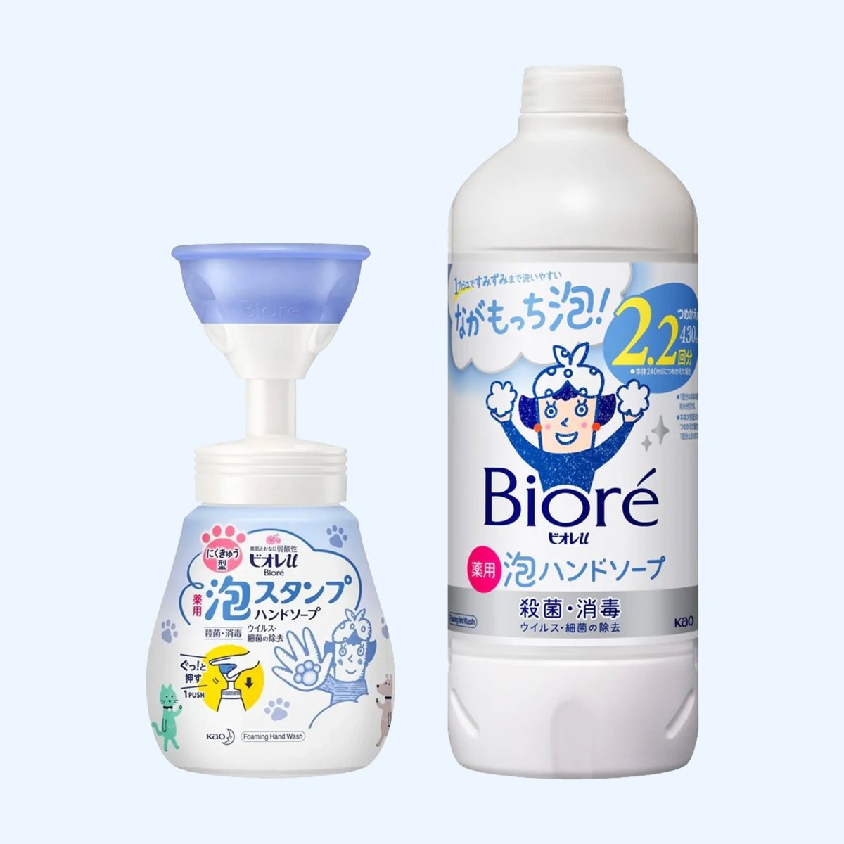 KAO BIORE Foam Stamp Hand Soap Hand Wash Cat Claw Type & Refill Set Health & Beauty oceanbuy.ca markham toronto free ship USA asian korean skincare