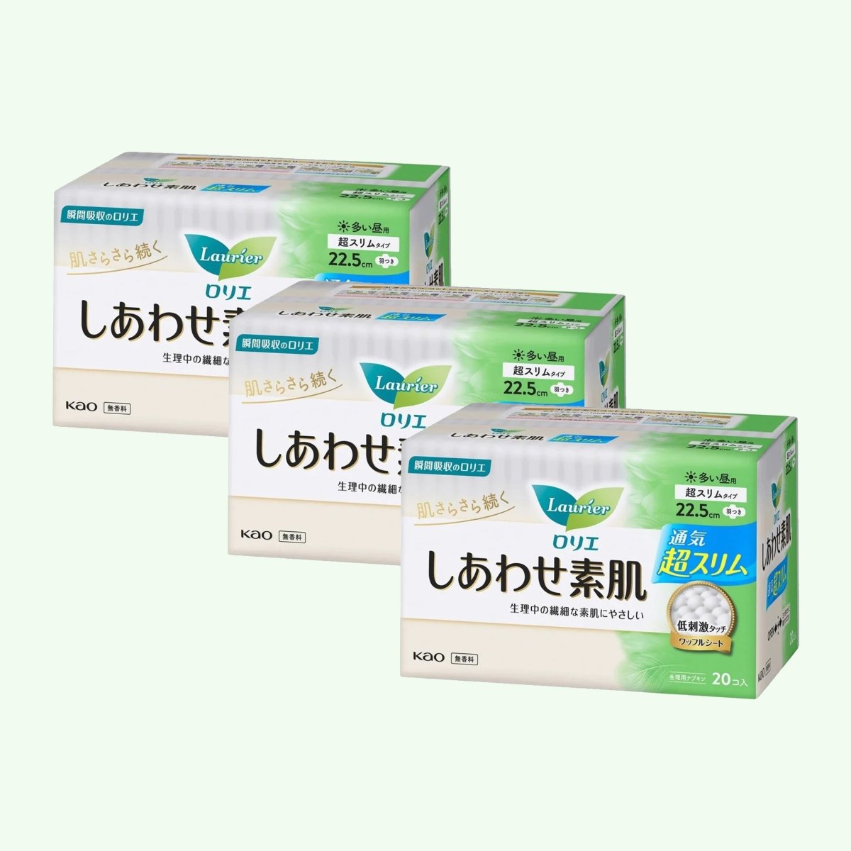 KAO LAURIER F Sanitary Pad Wing for Daytime Soft Sensitive Skin 22.5cm*20 Pads (3 PACK) Health & Beauty oceanbuy.ca markham toronto free ship USA asian korean skincare