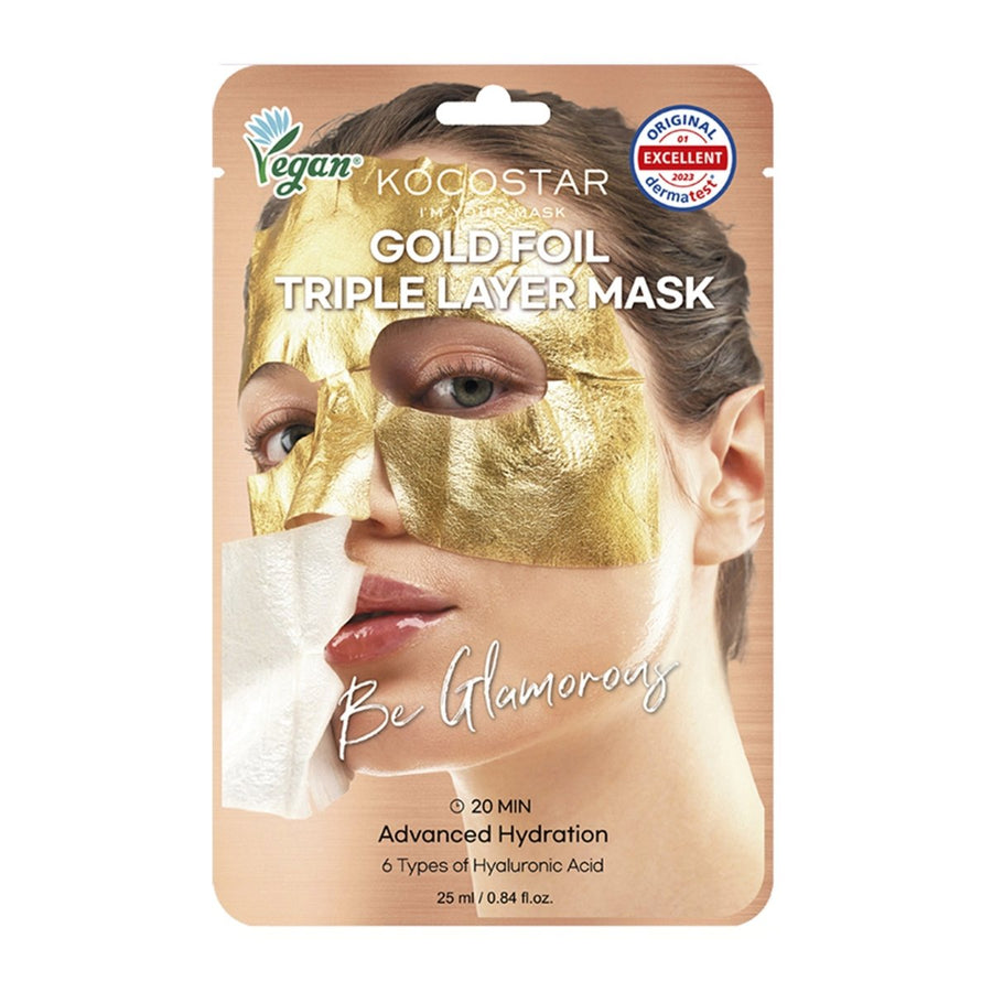 KOCOSTAR Premium Gold Foil Triple Layer Mask 1Pcs Health & Beauty oceanbuy.ca markham toronto free ship USA asian korean skincare