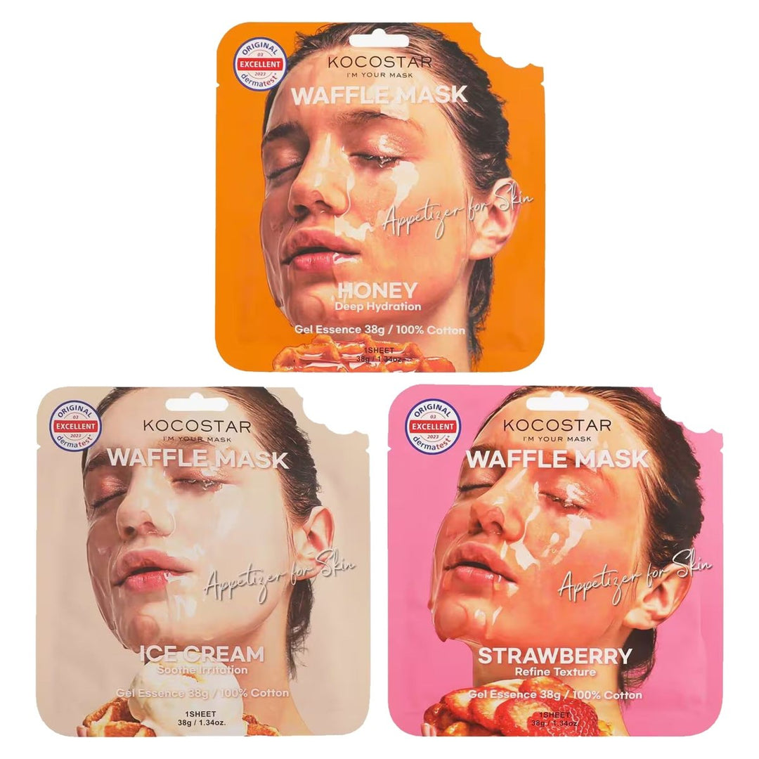 KOCOSTAR Waffle Mask 1Pcs - 3 Type to Choose Health & Beauty oceanbuy.ca markham toronto free ship USA asian korean skincare