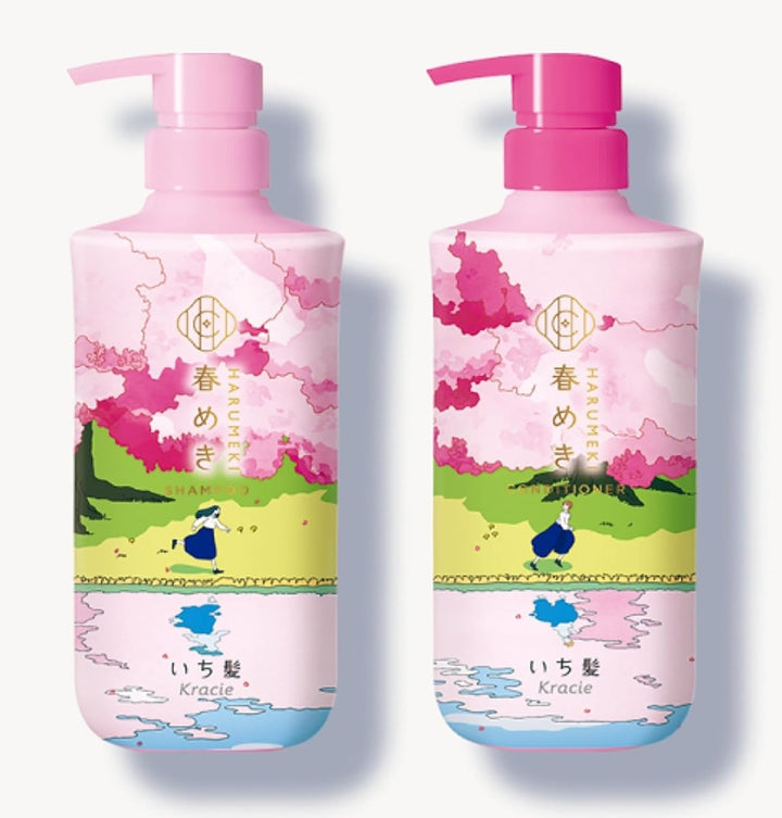 KRACIE ICHIKAMI Hair Care Set Limited Edition 480ml*2 - Spring Scent Hair Care oceanbuy beauty markham toronto free ship USA asian korean skincare