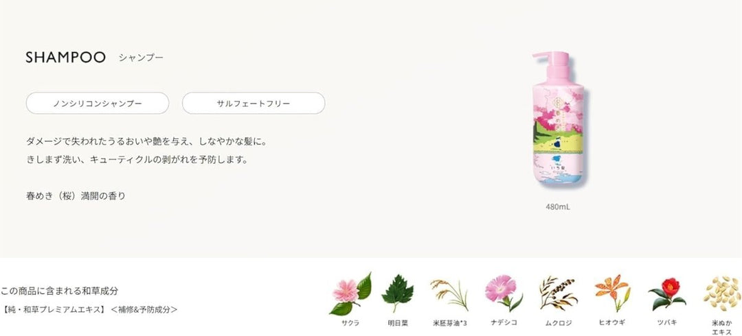 KRACIE ICHIKAMI Hair Care Set Limited Edition 480ml*2 - Spring Scent Hair Care oceanbuy beauty markham toronto free ship USA asian korean skincare