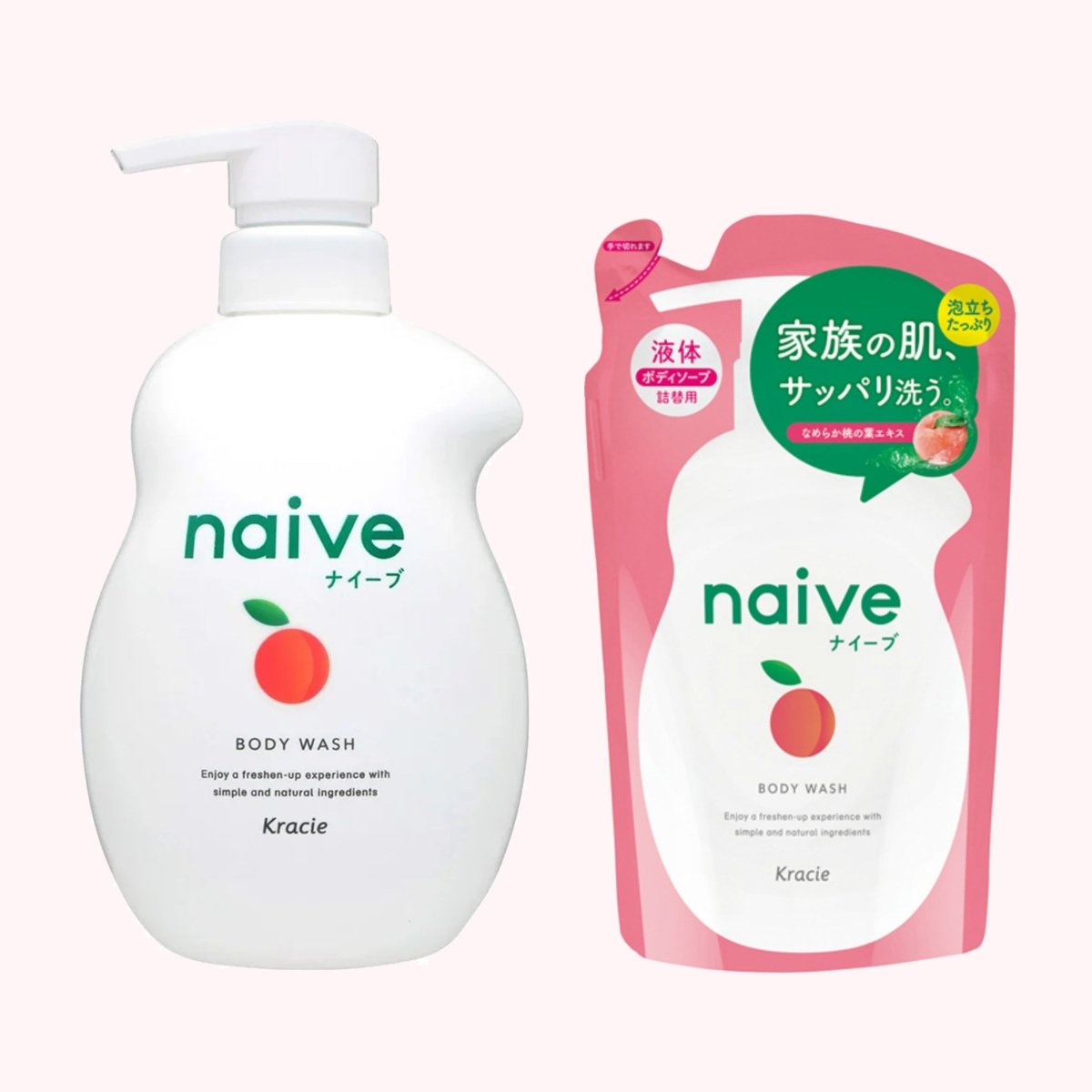 KRACIE Naive Body Wash & Refill - Peach Health & Beauty oceanbuy.ca markham toronto free ship USA asian korean skincare