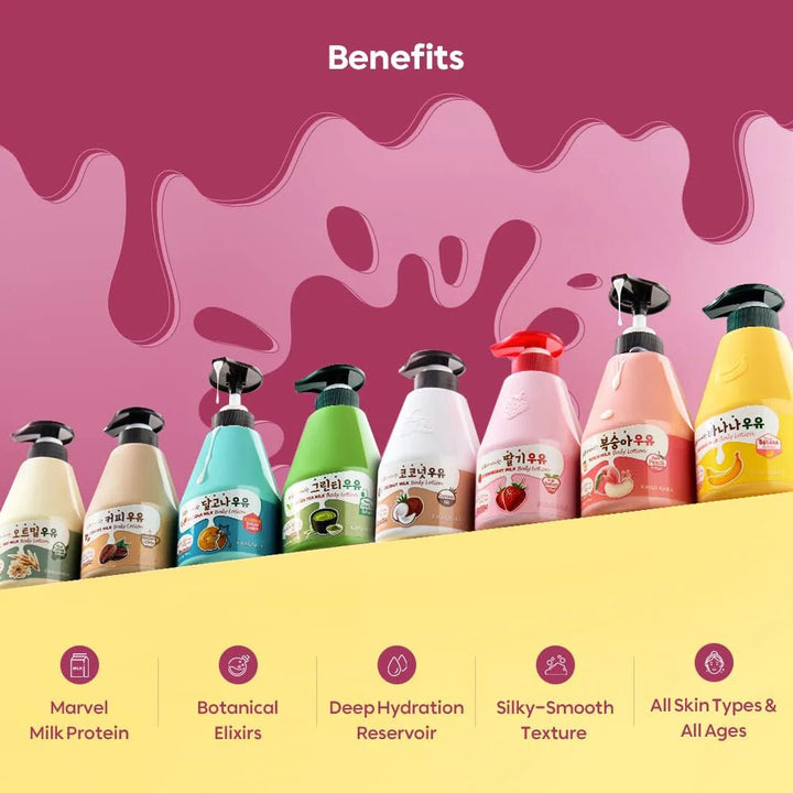 KWAILNARA Milk Body Lotion 560ml - Peach Health & Beauty