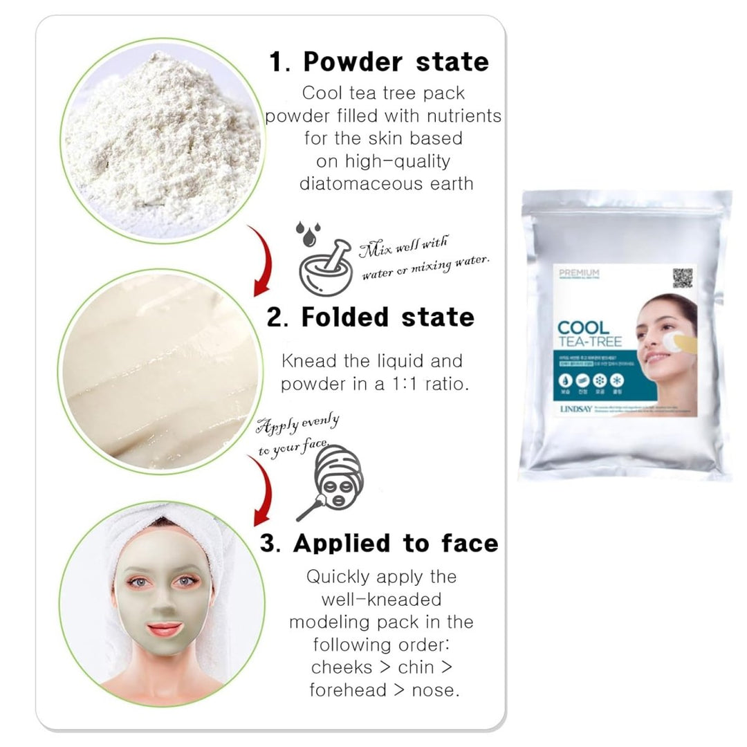 LINDSAY Premium Modeling Mask 1Kg - Cool Tea Tree Health & Beauty oceanbuy beauty markham toronto free ship USA asian korean skincare