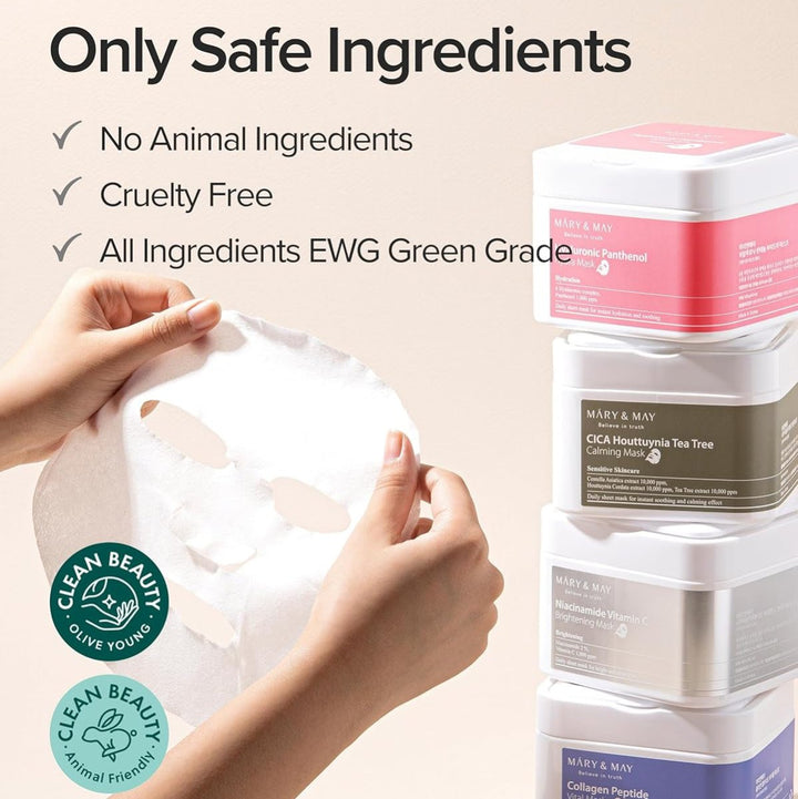 MARY & MAY Collagen Peptide Vital Mask 30Pcs Health & Beauty 7