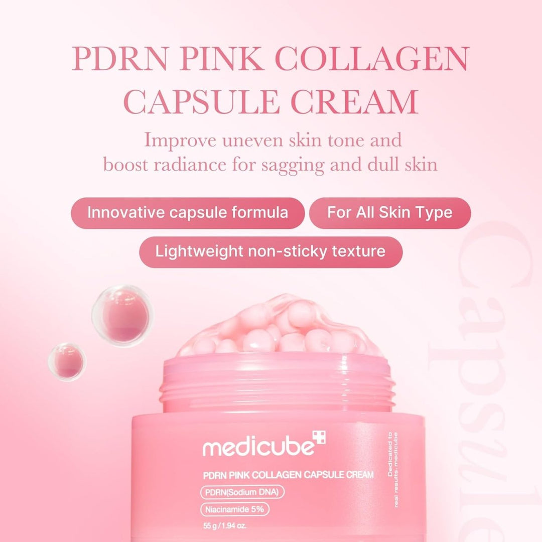 MEDICUBE PDRN Pink Collagen Capsule Cream 55g Health & Beauty oceanbuy beauty markham toronto free ship USA asian korean skincare