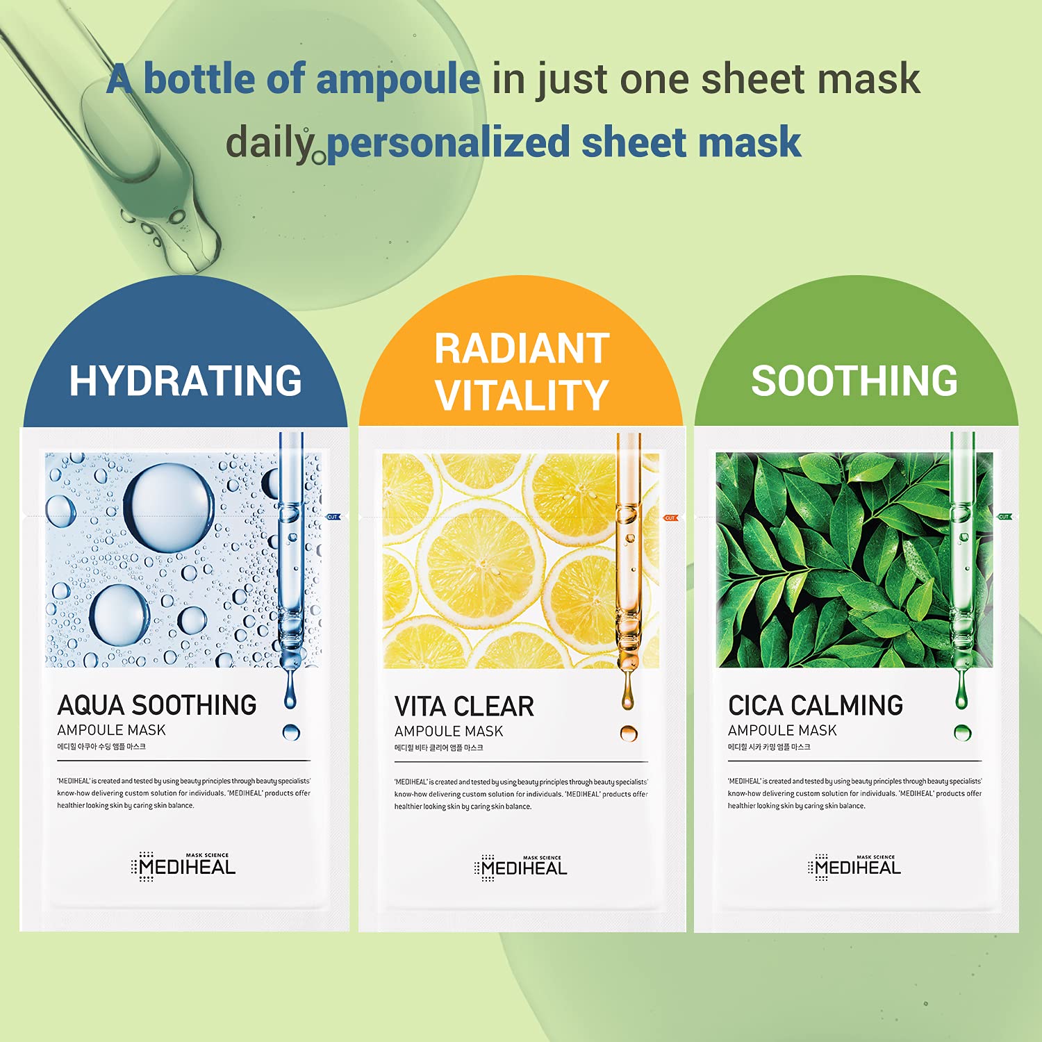 Mediheal Aqua Soothing Ampoule Mask 10sheets/box oceanbuy.ca markham toronto free ship USA asian korean skincare