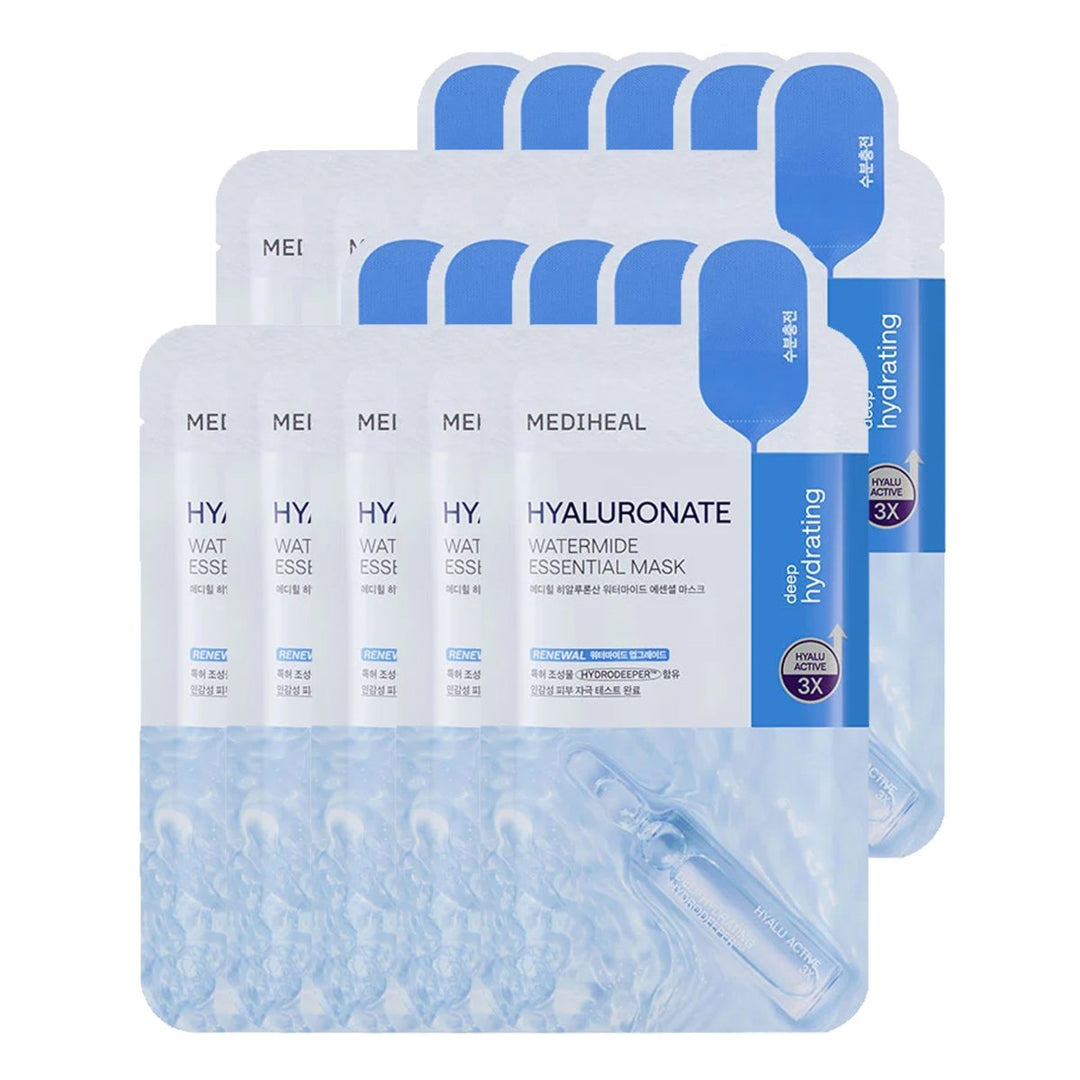 MEDIHEAL Hyaluronate Watermide Essential Mask 10Pcs Health & Beauty Kbeauty markham toronto free ship USA asian korean