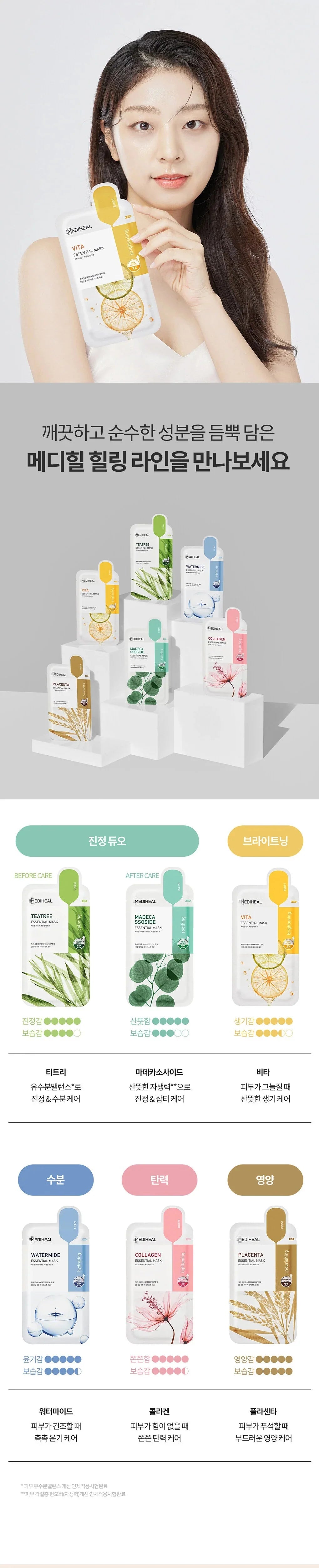 MEDIHEAL Vita Essential Mask 24ml*10Pcs Health & Beauty oceanbuy.ca markham toronto free ship USA asian korean skincare