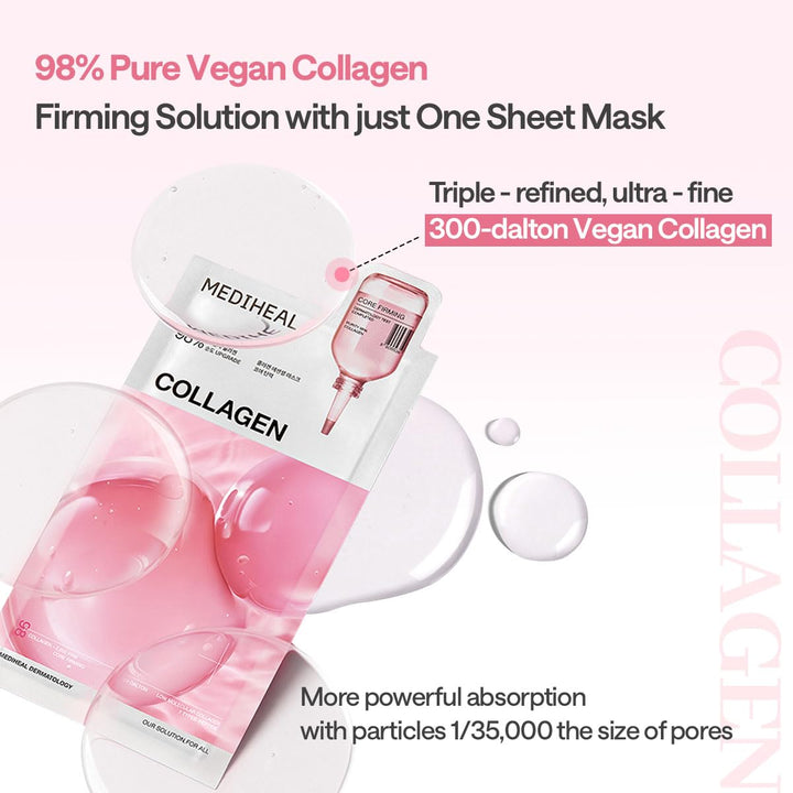 MEDIHEAL Collagen Essential Sheet Mask - Core Firming 10Pcs Health & Beauty 8