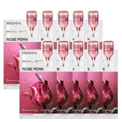 MEDIHEAL Rose PDRN Essential Sheet Mask 10Pcs Health & Beauty