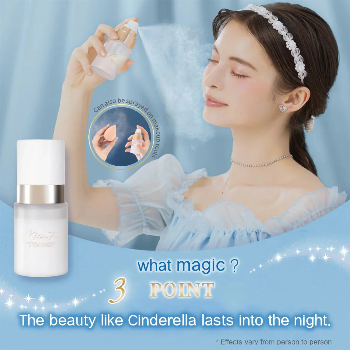 MILLEFEE Cinderella Powdered Setting Mist Spray 40ml Health & Beauty oceanbuy beauty markham toronto free ship USA asian korean skincare