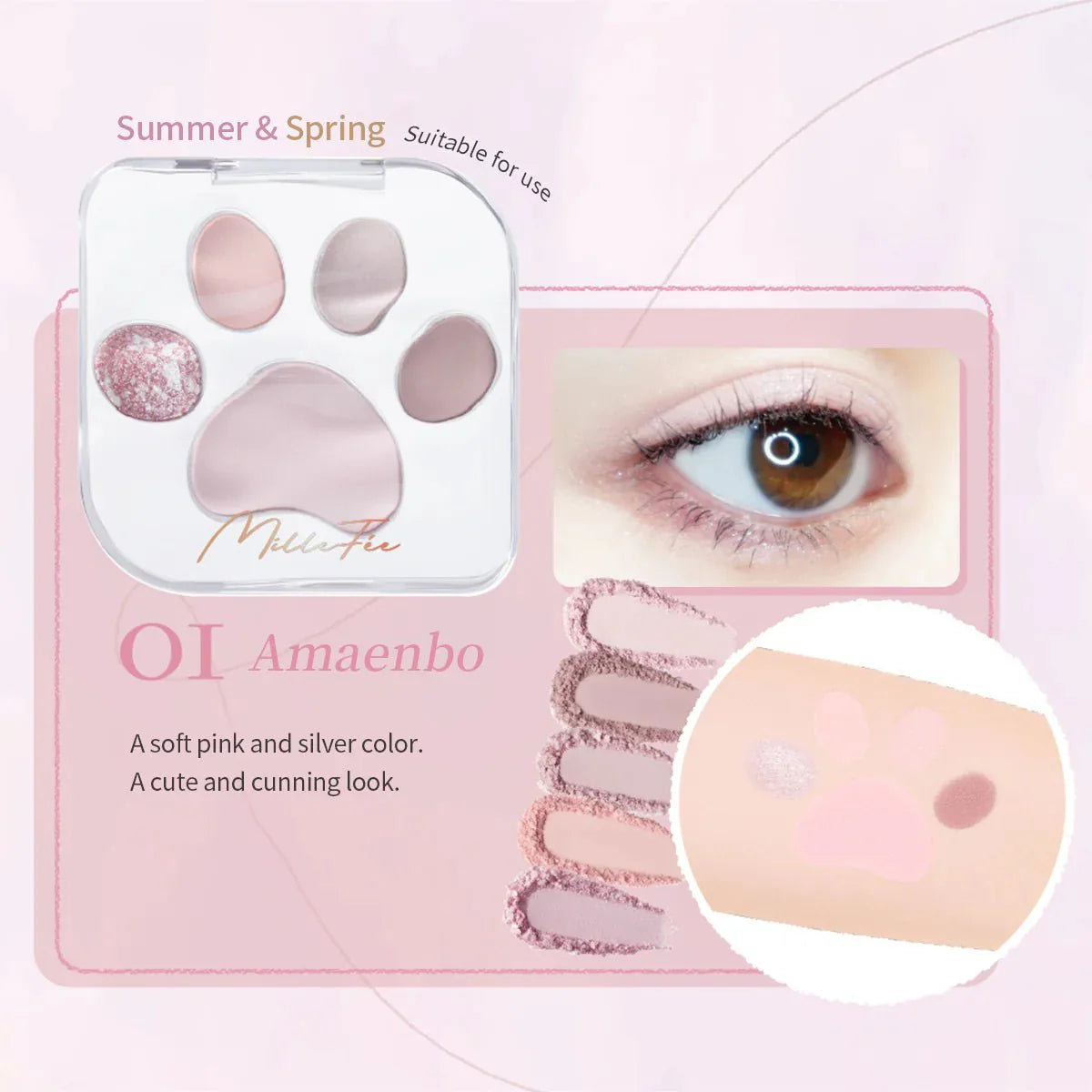 MILLEFEE Meow Paws Eyeshadow Palette - 01 Amaenbo Health & Beauty oceanbuy beauty markham toronto free ship USA asian korean skincare