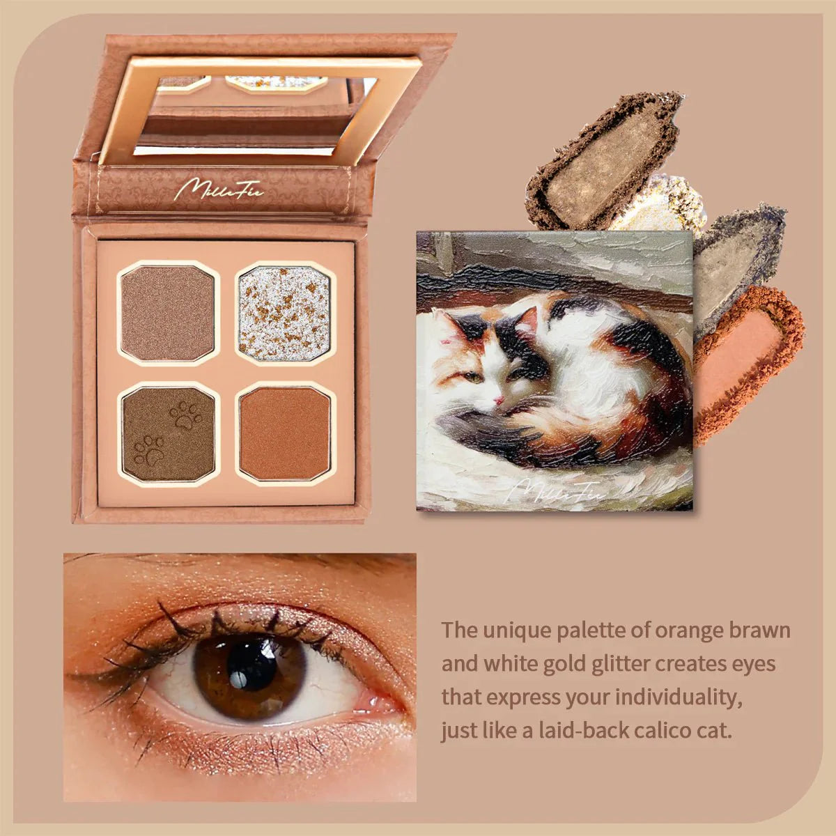 MILLEFEE My Kitty Shadow Palette - 03 Calico Health & Beauty oceanbuy beauty markham toronto free ship USA asian korean skincare