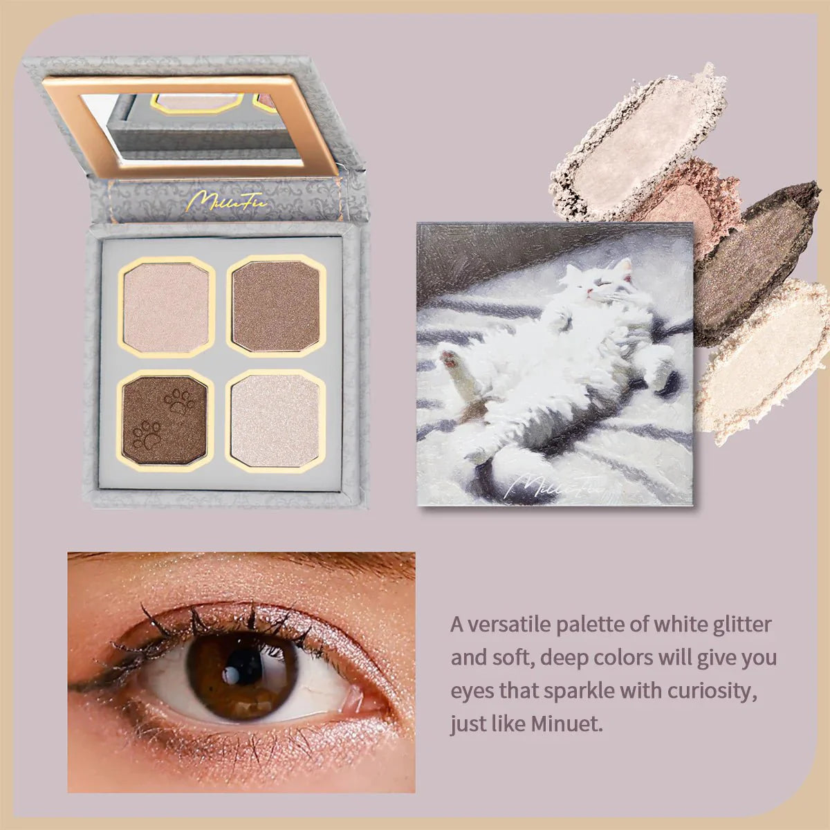 MILLEFEE My Kitty Shadow Palette - 04 Minuet Health & Beauty oceanbuy beauty markham toronto free ship USA asian korean skincare