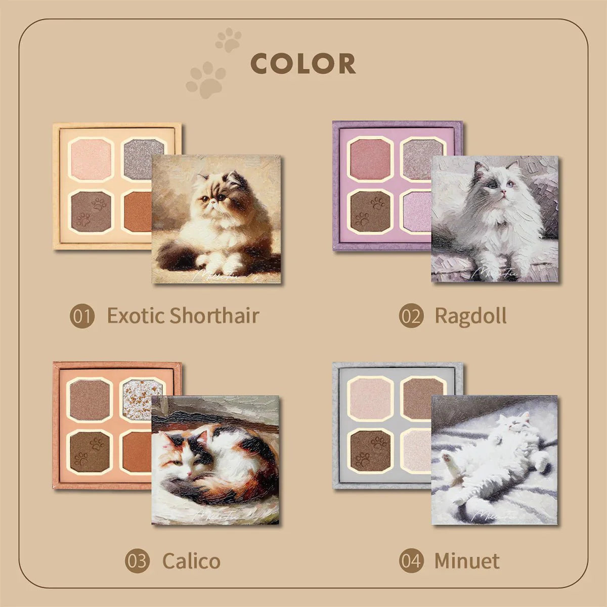 MILLEFEE My Kitty Shadow Palette - 04 Minuet Health & Beauty oceanbuy beauty markham toronto free ship USA asian korean skincare