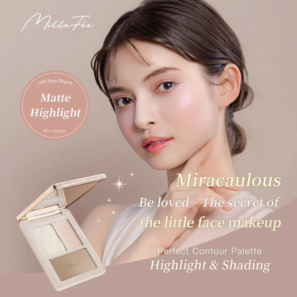 MILLEFEE Perfect Contour Palette - 02 Cool Tone Health & Beauty oceanbuy beauty markham toronto free ship USA asian korean skincare