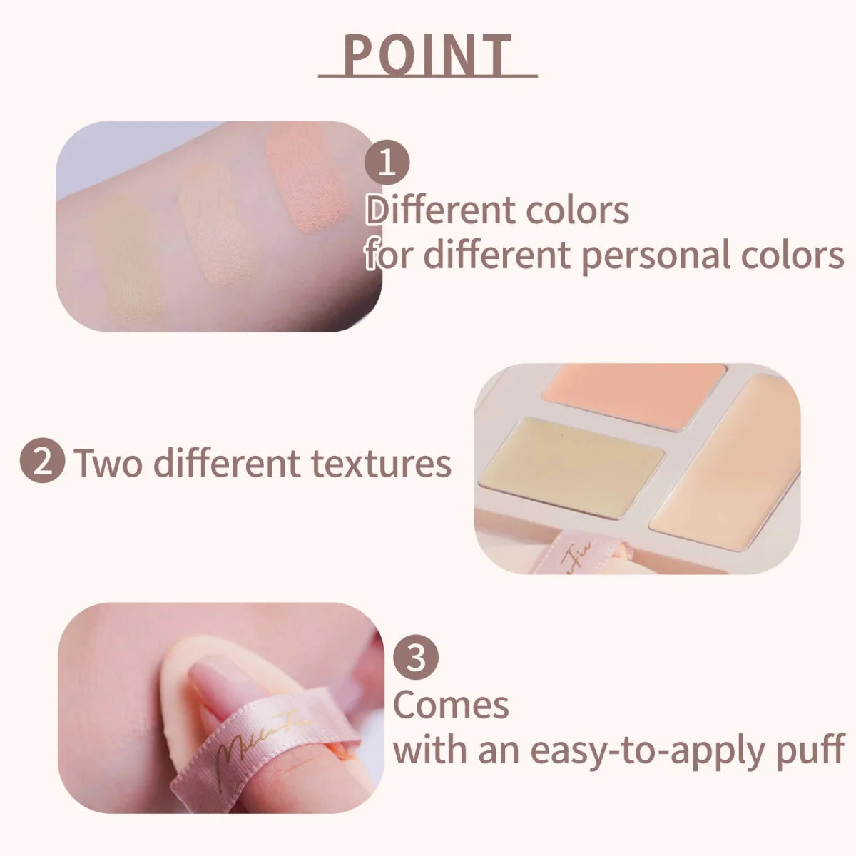 MILLEFEE Secret Concealer Palette - 01 Cover Green Health & Beauty oceanbuy beauty markham toronto free ship USA asian korean skincare