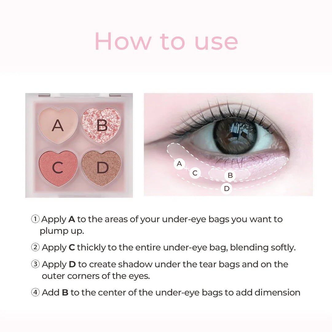 MILLEFEE Under Eye Glam Palette - 02 Strawberry Pink Health & Beauty 9