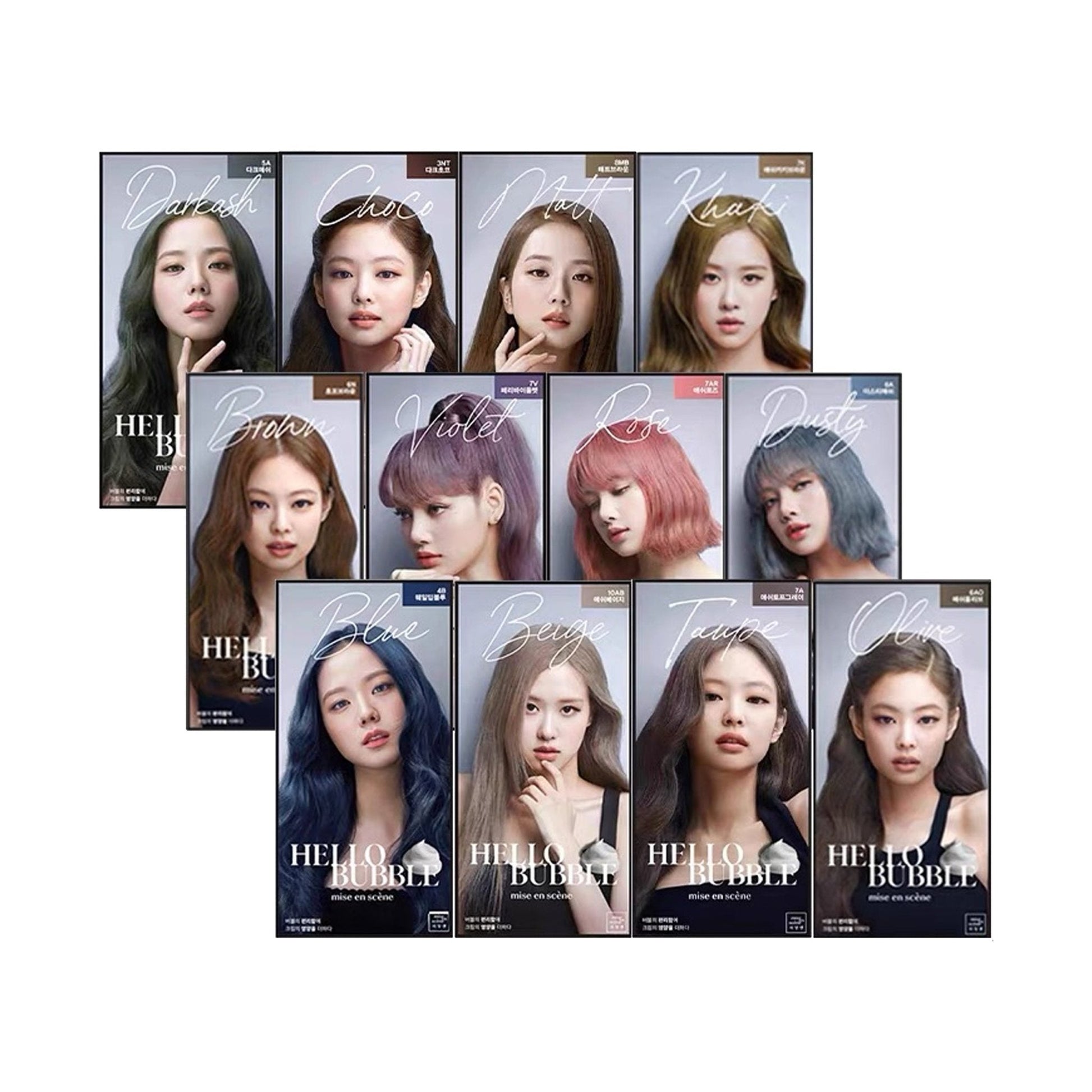 MISE EN SCENE Hello Bubble x BLACKPINK Hair Color Kit - NEW VERSION - 15 Colors to choose Health & Beauty oceanbuy.ca markham toronto free ship USA asian korean skincare