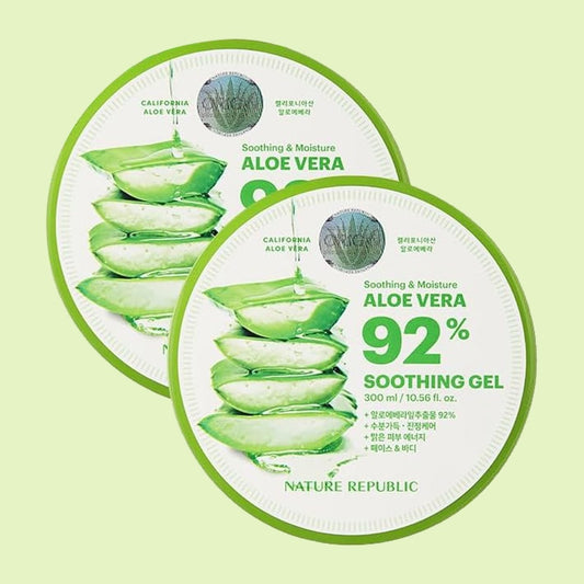 NATURE REPUBLIC Aloe Vera 92 - Percent Soothing Gel 300ml (2 Pack) Health & Beauty oceanbuy.ca markham toronto free ship USA asian korean skincare