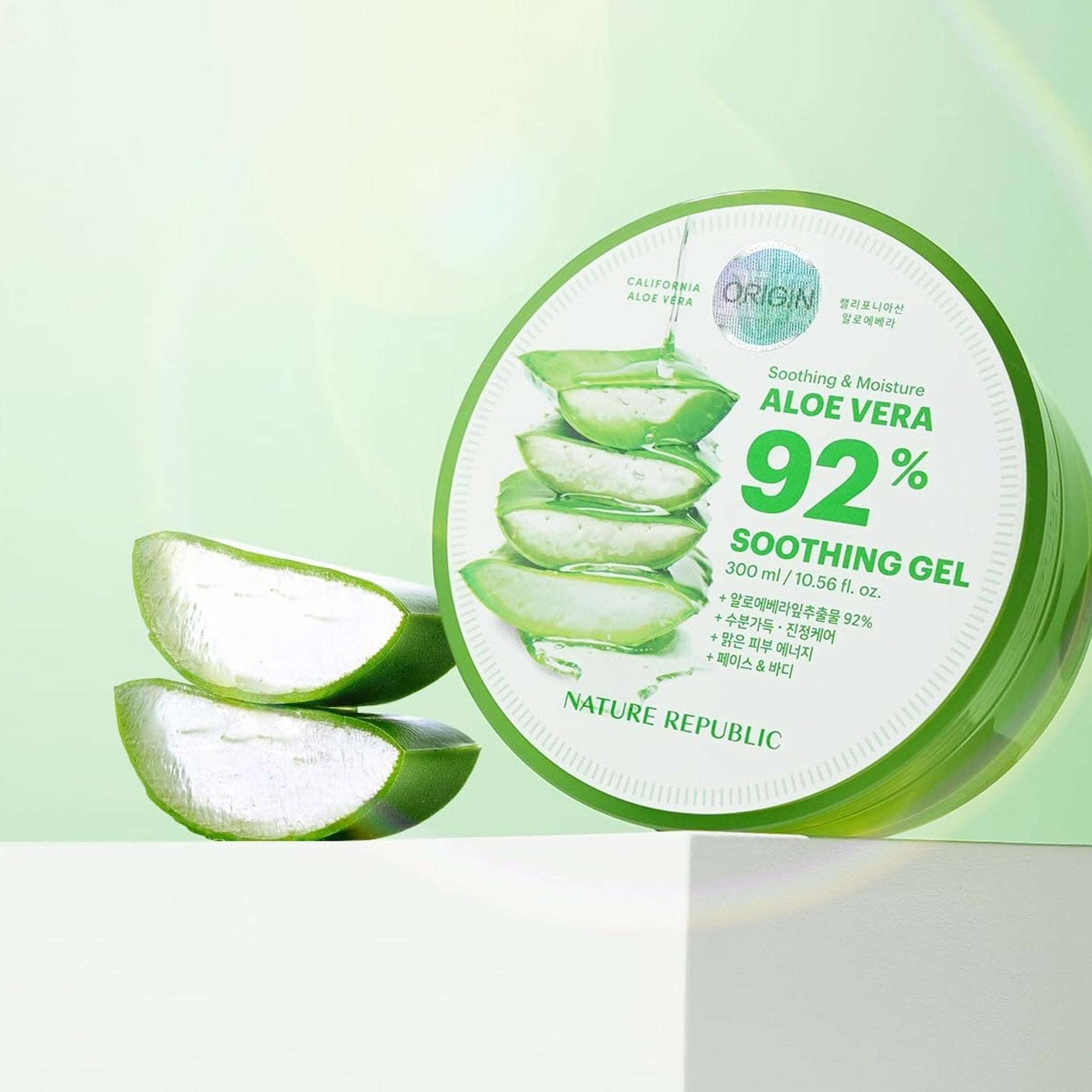 NATURE REPUBLIC Aloe Vera 92 - Percent Soothing Gel 300ml (NEW PACKAGE) Health & Beauty oceanbuy.ca markham toronto free ship USA asian korean skincare