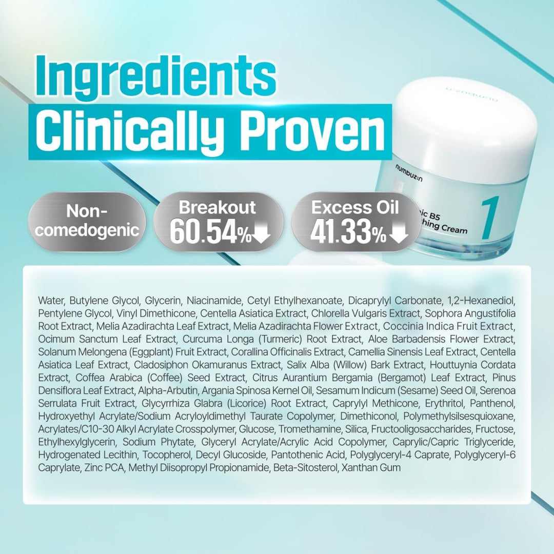 NUMBUZIN No.1 Pantothenic B5 Active Soothing Cream 80ml Health & Beauty oceanbuy beauty markham toronto free ship USA asian korean skincare