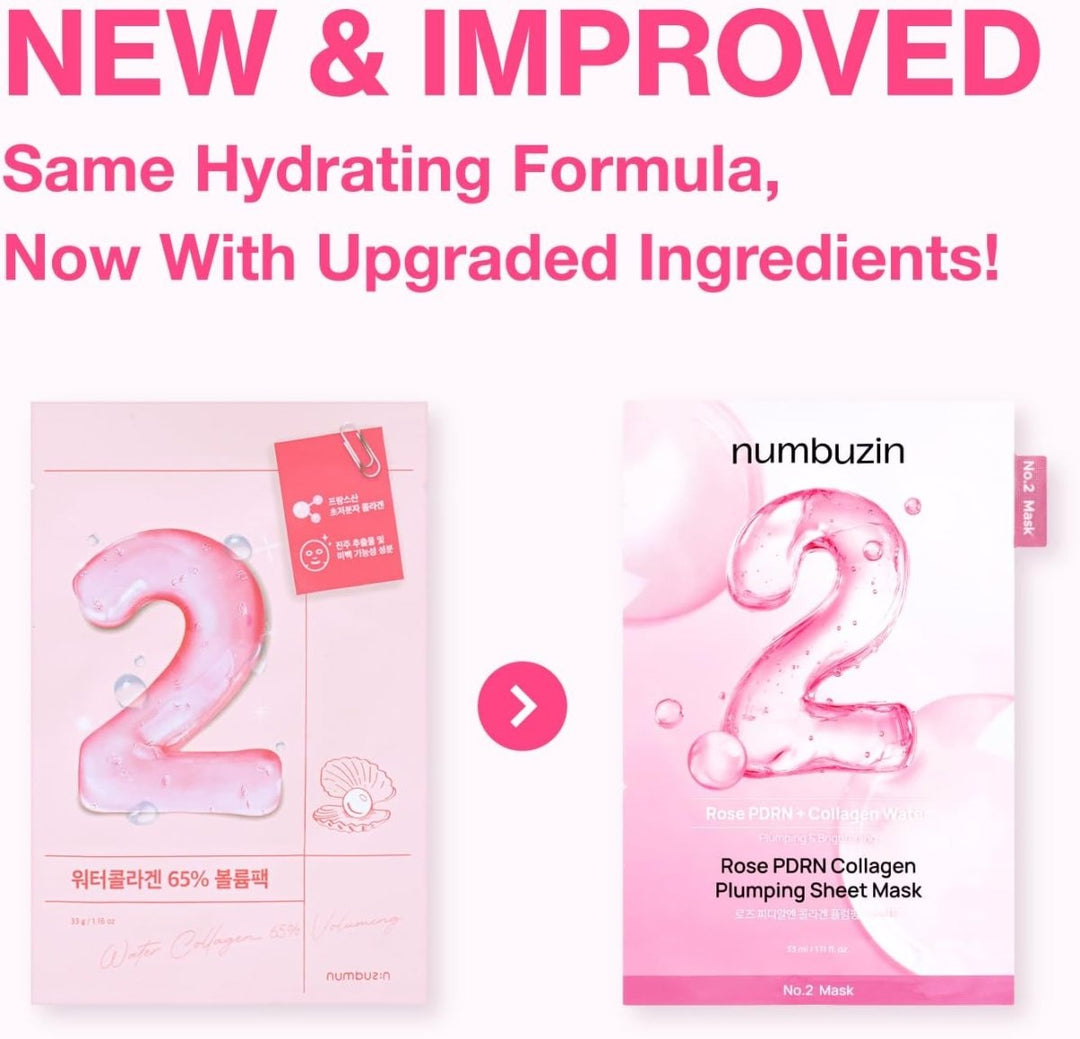 NUMBUZIN No.2 Rose PDRN Collagen Plumping Sheet Mask 4Pcs Health & Beauty