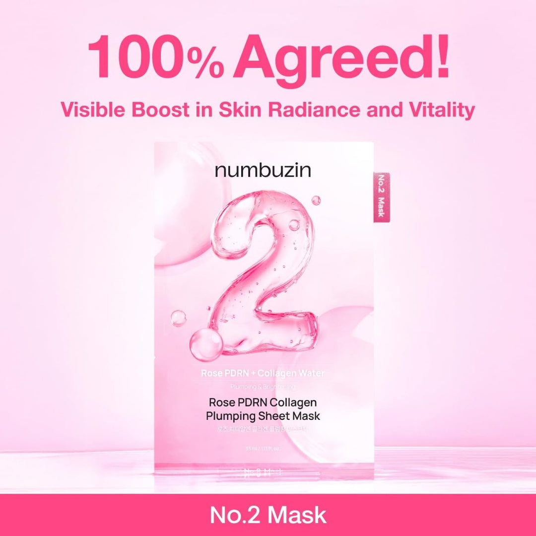NUMBUZIN No.2 Rose PDRN Collagen Plumping Sheet Mask 4Pcs Health & Beauty