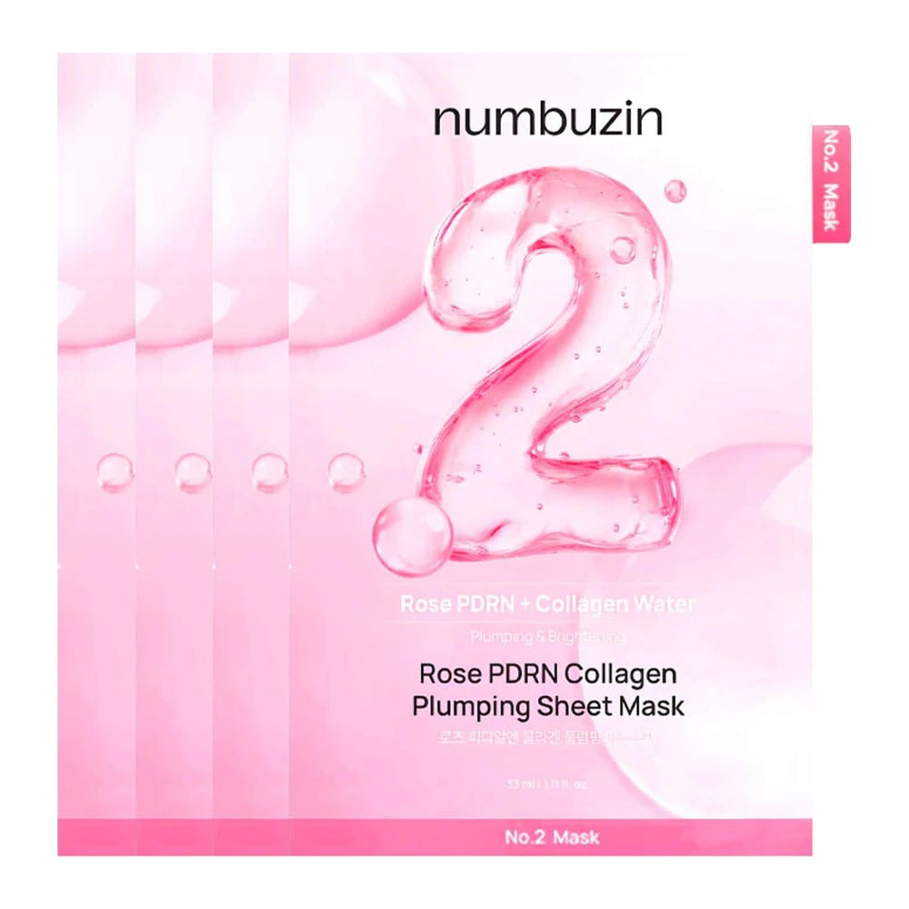 NUMBUZIN No.2 Rose PDRN Collagen Plumping Sheet Mask 4Pcs Health & Beauty