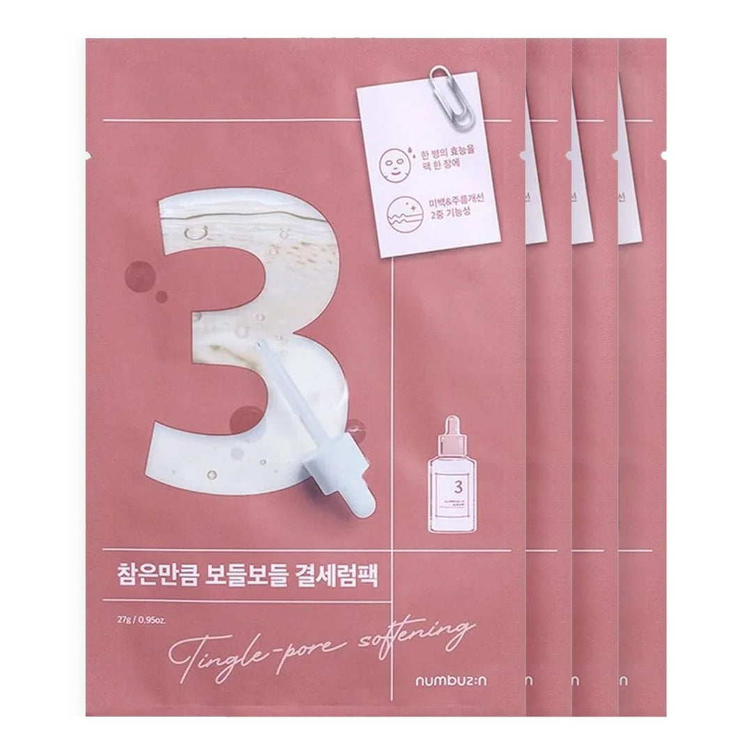 NUMBUZIN No.3 Tingle - Pore Softening Sheet Mask 4Pcs Health & Beauty