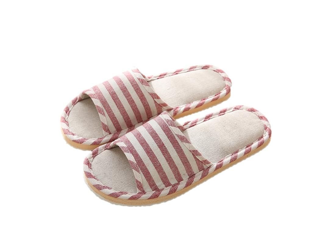 Japanese - style All Seasons Comfortable Casual Linen Cotton Flax Slipper Indoor Use Women's and Men's House Slipper Blue oceanbuy.ca markham toronto free ship USA asian korean skincare