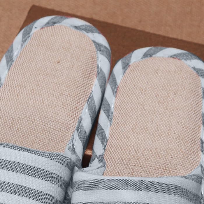 Japanese - style All Seasons Comfortable Casual Linen Cotton Flax Slipper Indoor Use Women's and Men's House Slipper Blue oceanbuy.ca markham toronto free ship USA asian korean skincare