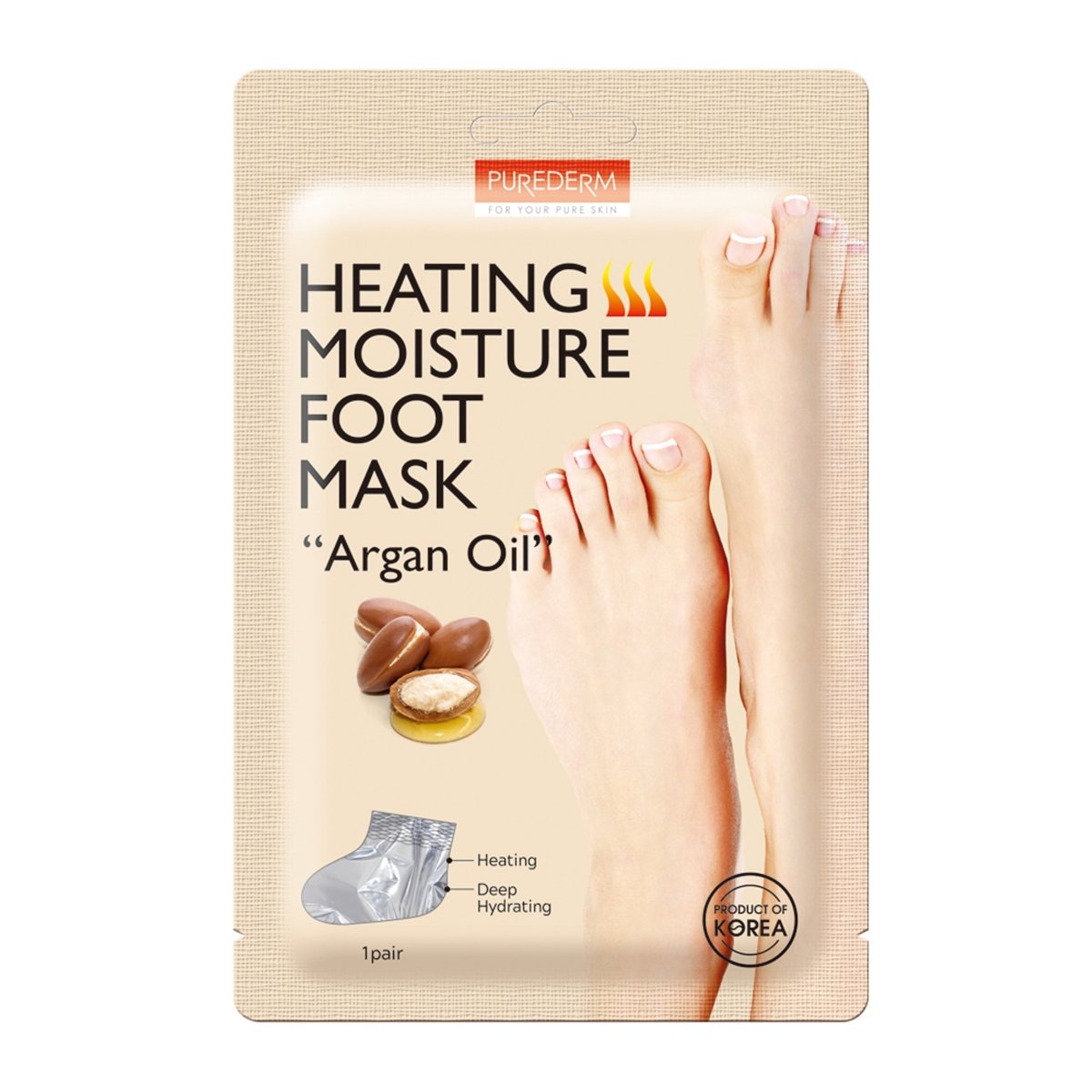 PUREDERM Heating Moisture Foot Mask “Argan Oil” 1 Pair Health & Beauty oceanbuy.ca markham toronto free ship USA asian korean skincare