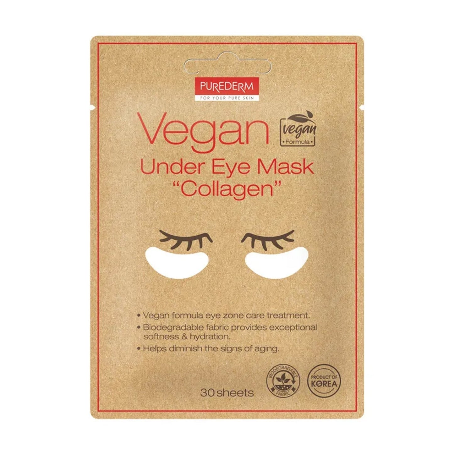 PUREDERM Vegan Under Eye Mask Collagen 30 Sheets Health & Beauty oceanbuy.ca markham toronto free ship USA asian korean skincare