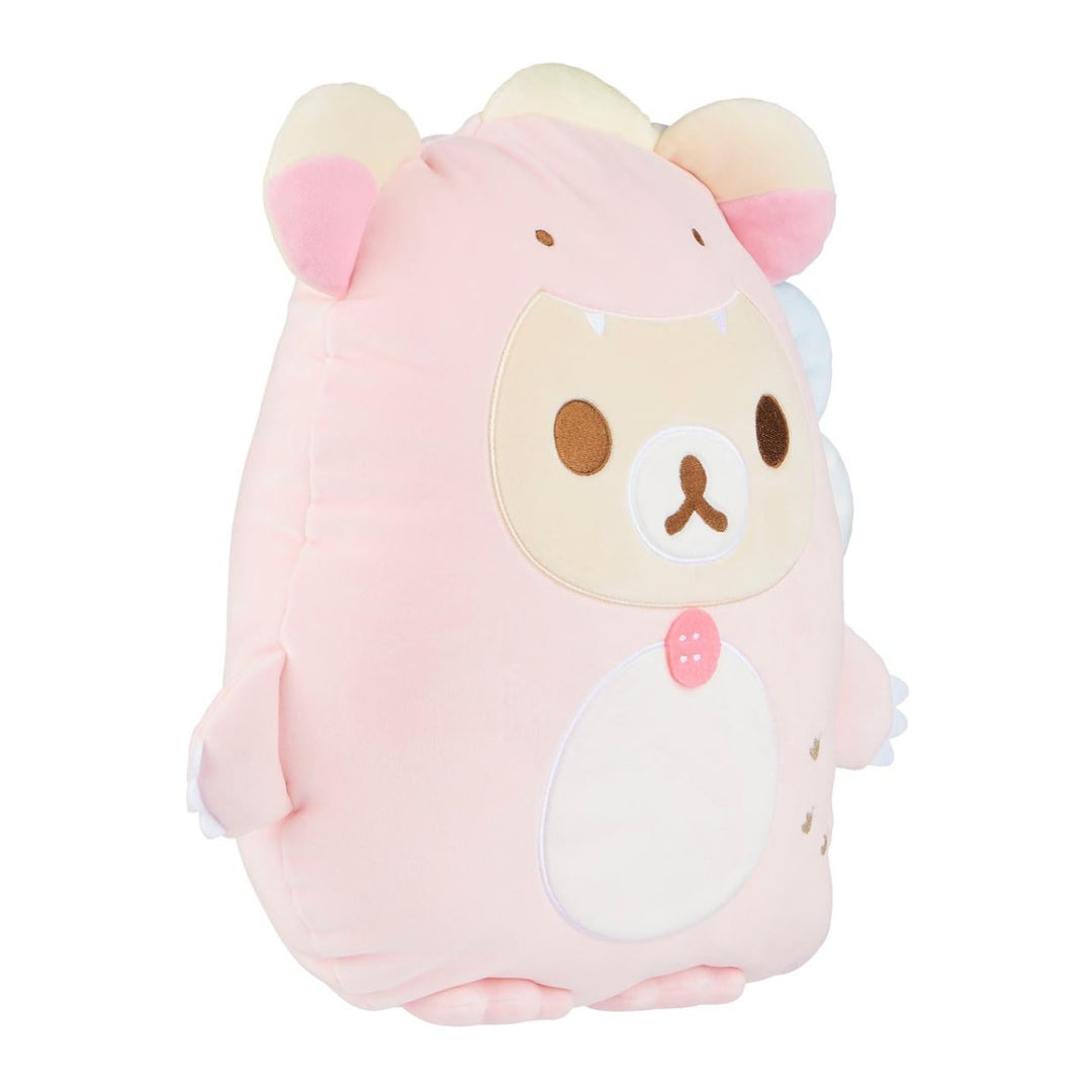 RILAKKUMA Korilakkuma Plays with Dino Flat Mochi Plush Pastel Pink - Size M Toys & Games oceanbuy beauty markham toronto free ship USA asian korean skincare