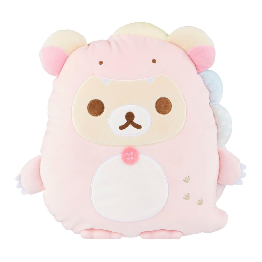 RILAKKUMA Korilakkuma Plays with Dino Flat Mochi Plush Pastel Pink - Size M Toys & Games oceanbuy beauty markham toronto free ship USA asian korean skincare