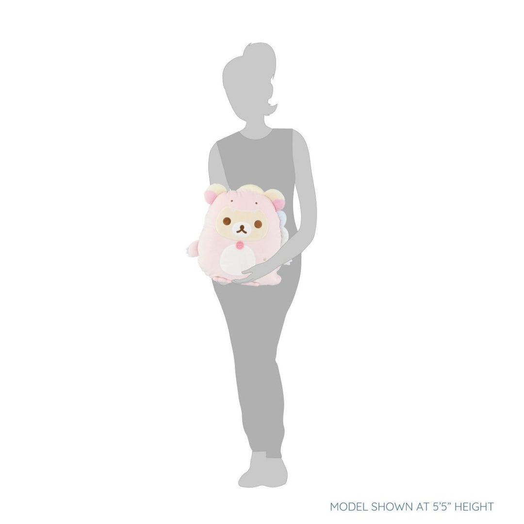 RILAKKUMA Korilakkuma Plays with Dino Flat Mochi Plush Pastel Pink - Size M Toys & Games oceanbuy beauty markham toronto free ship USA asian korean skincare