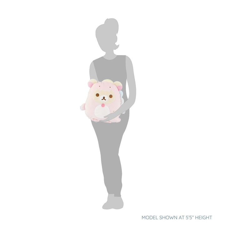 RILAKKUMA Korilakkuma Plays with Dino Flat Mochi Plush Pastel Pink - Size M Toys & Games oceanbuy beauty markham toronto free ship USA asian korean skincare