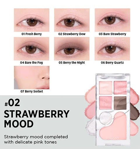 ROMAND Bare Layers Palette 14g - 02 Strawberry Mood Health & Beauty oceanbuy.ca markham toronto free ship USA asian korean skincare