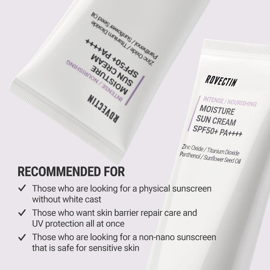 ROVECTIN Intense Moisture Sun Cream SPF50+ PA++++ 50ml Health & Beauty Kbeauty markham toronto free ship USA asian korean