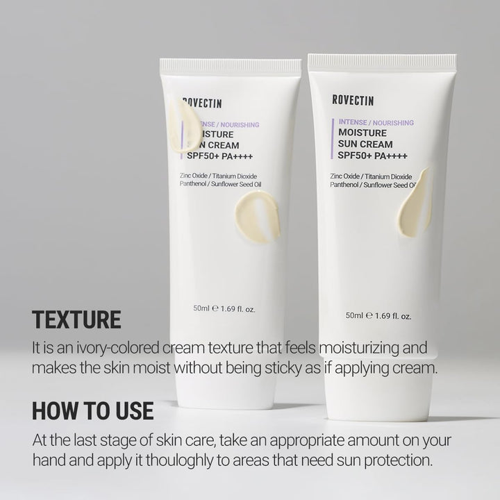 ROVECTIN Intense Moisture Sun Cream SPF50+ PA++++ 50ml Health & Beauty Kbeauty markham toronto free ship USA asian korean