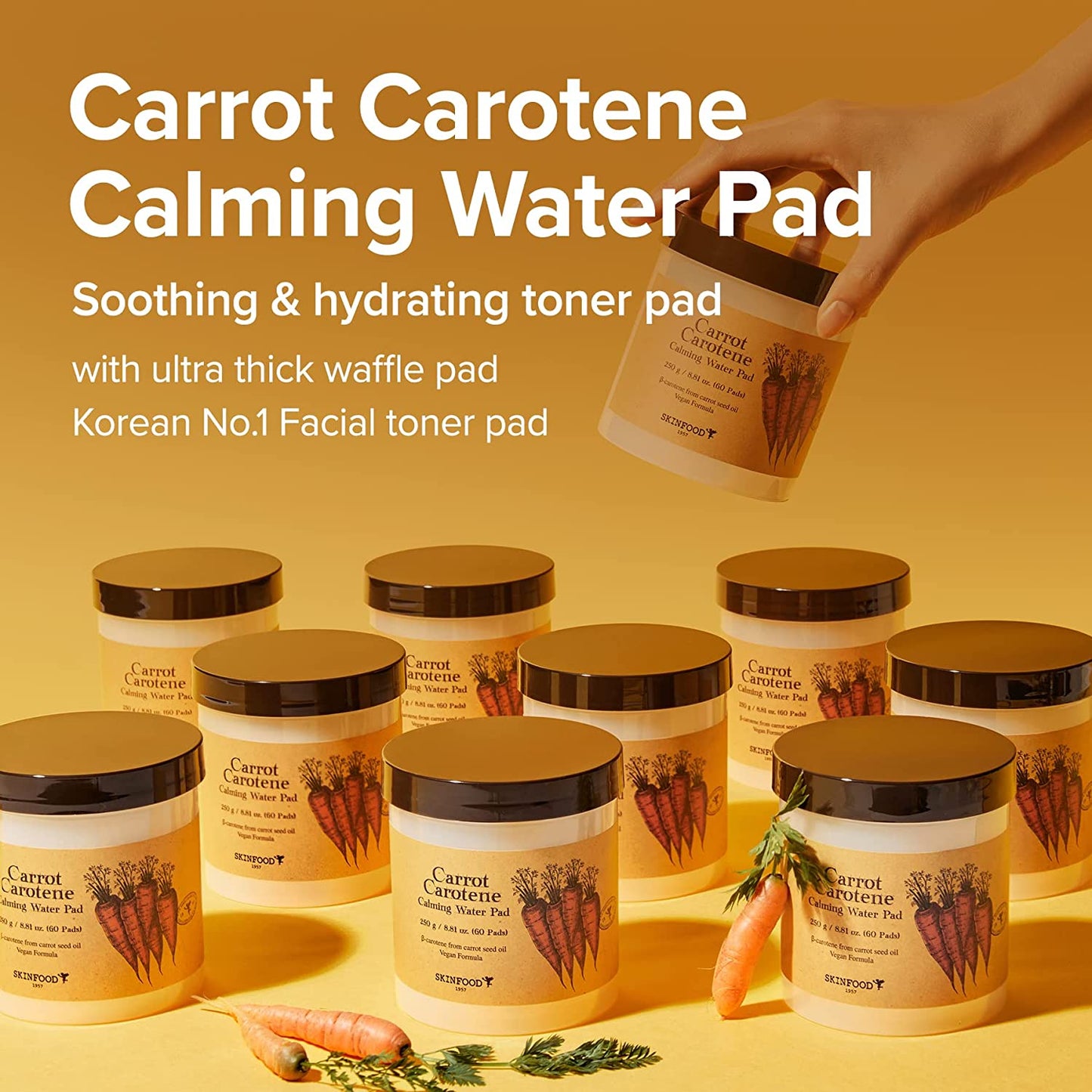 SKINFOOD Carrot Carotene Calming Water Pad 60 Sheets Health & Beauty oceanbuy.ca markham toronto free ship USA asian korean skincare