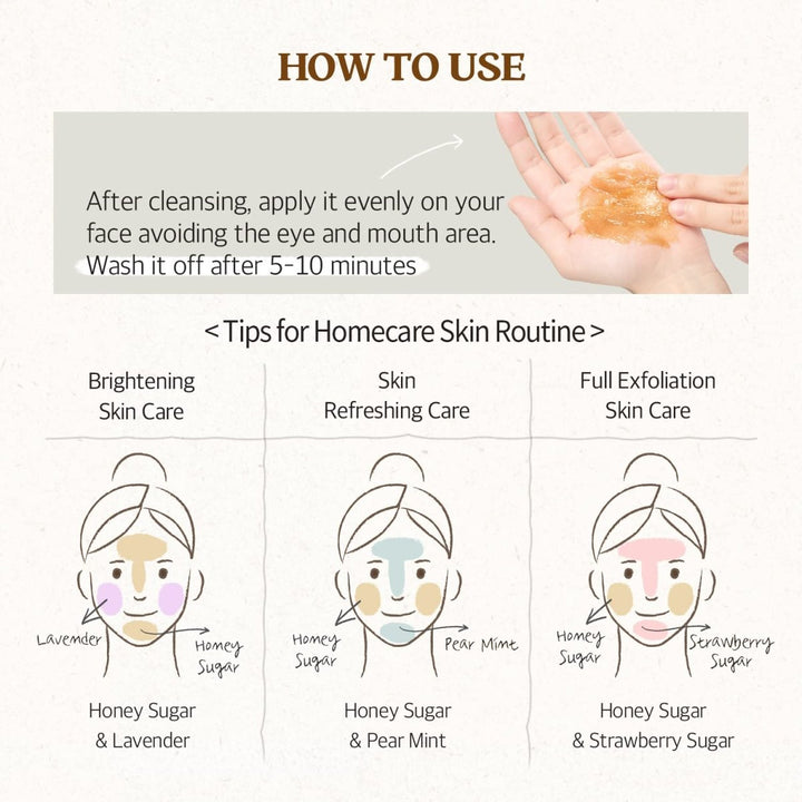 SKINFOOD Honey Sugar Food Mask 120g Health & Beauty oceanbuy.ca markham toronto free ship USA asian korean skincare