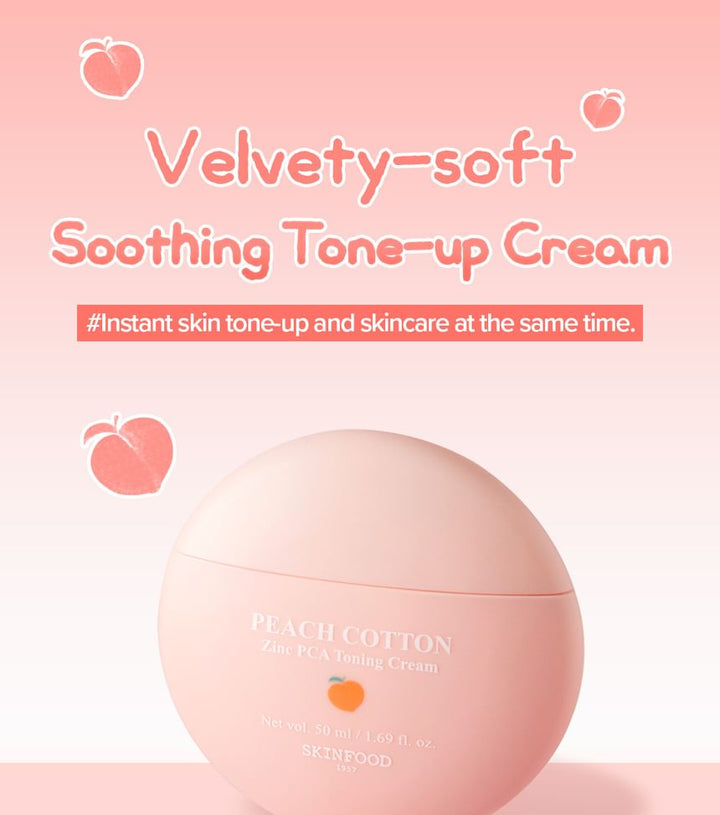 SKINFOOD Peach Cotton Zinc PCA Toning Cream 50ml Lotion & Cream 3