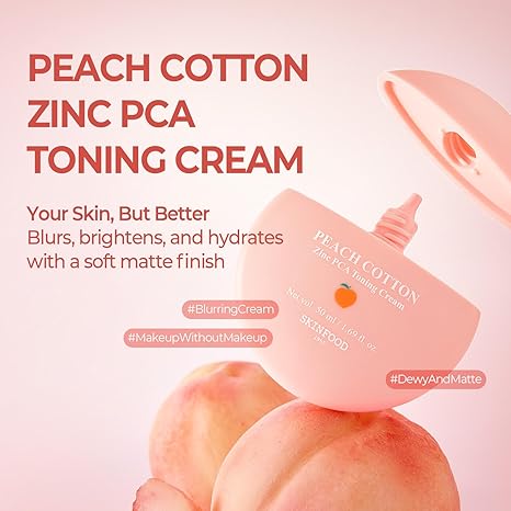 SKINFOOD Peach Cotton Zinc PCA Toning Cream 50ml Lotion & Cream 5
