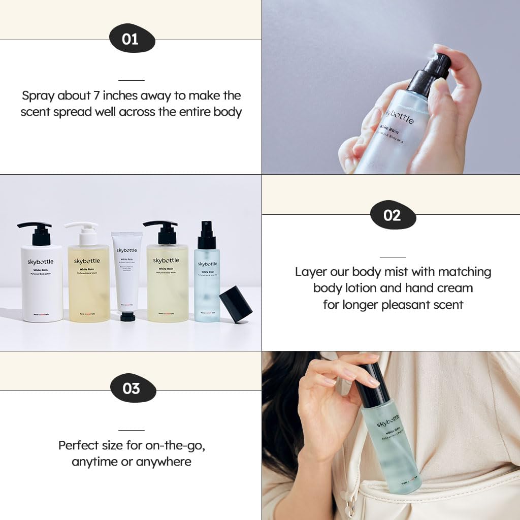 SKYBOTTLE Perfumed Hair & Body Mist 100ml - White Rain Health & Beauty oceanbuy beauty markham toronto free ship USA asian korean skincare