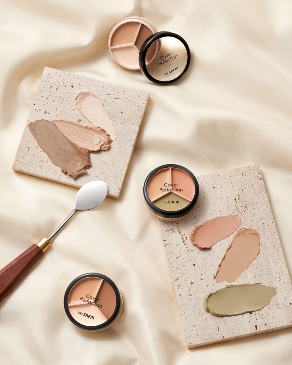THE SAEM Cover Perfection Triple Pot Concealer - 02 Contour Beige Health & Beauty oceanbuy.ca markham toronto free ship USA asian korean skincare